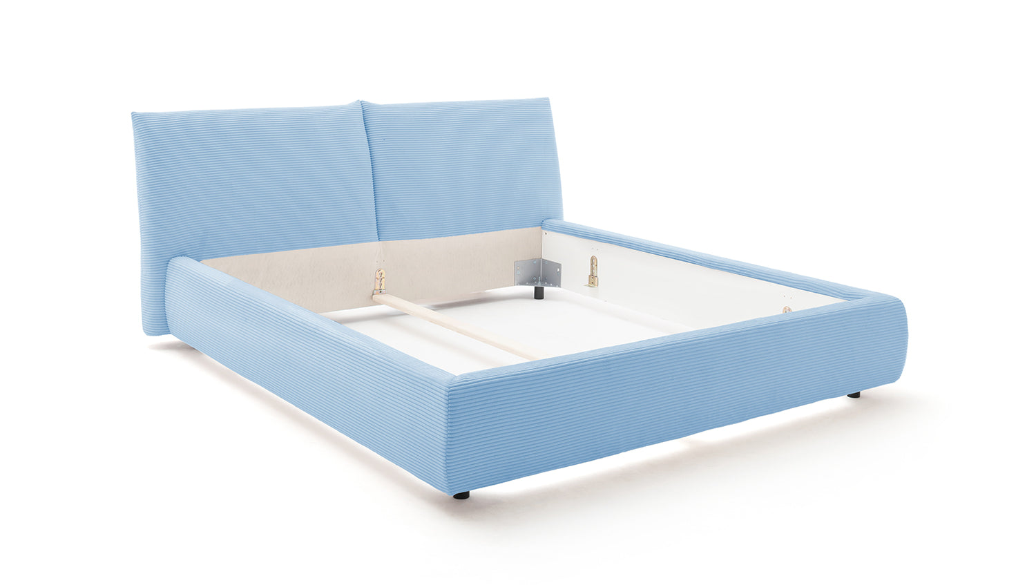 KAWOLA Bett HENRY Polsterbett Cord hellblau