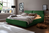 KAWOLA Bett HENRY Polsterbett Cord smaragd, 200 x 140 cm