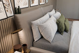 KAWOLA Bett HENRY Polsterbett Leder grau