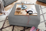 KAWOLA Big Hocker MADELINE Polsterhocker Cord grau