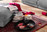 KAWOLA Big Hocker MADELINE Polsterhocker Cord grau
