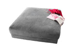 KAWOLA Big Hocker MADELINE Polsterhocker Cord grau