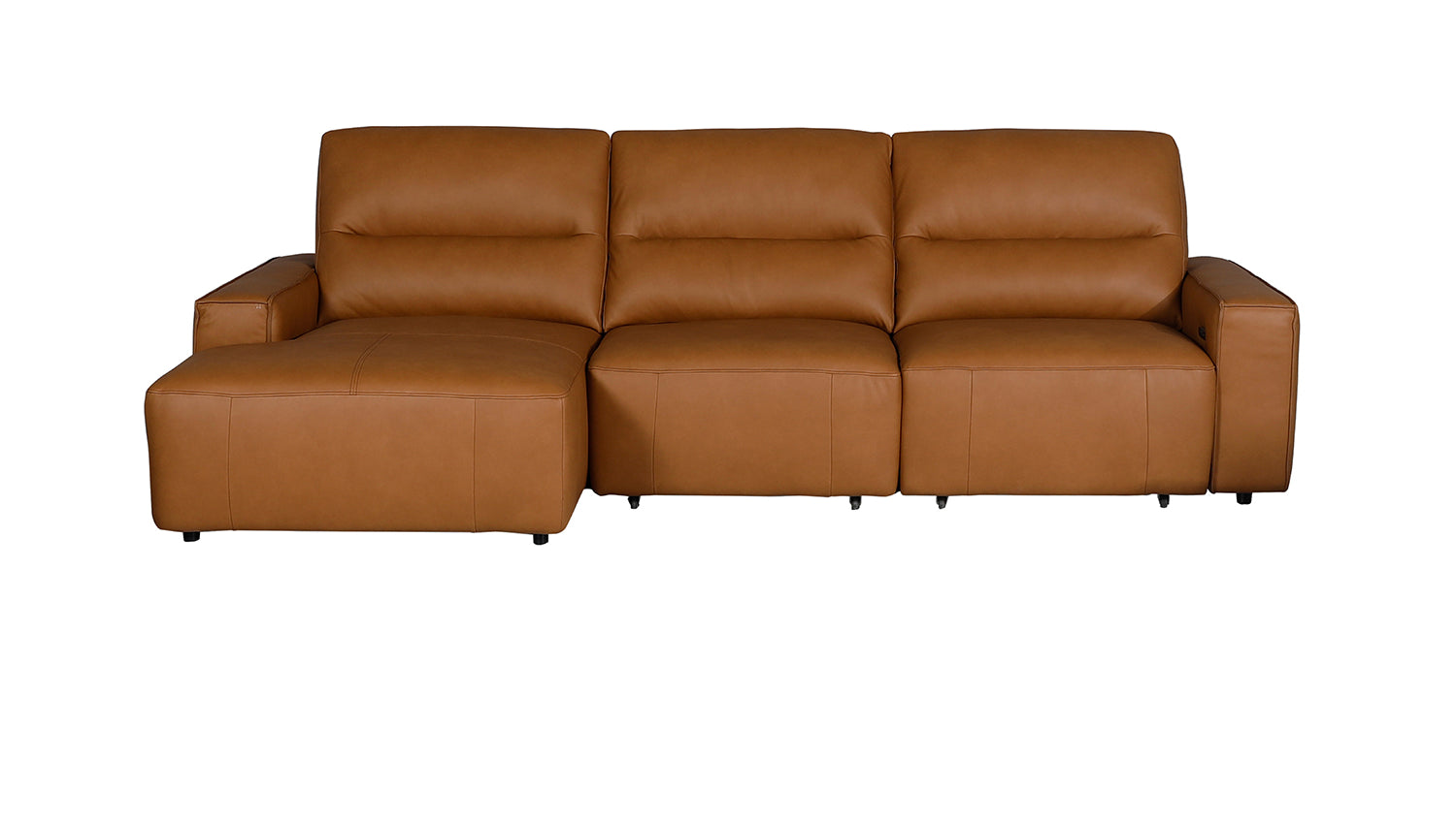 KAWOLA Big Sofa DORI motorischer Sitzvorzug Leder cognac