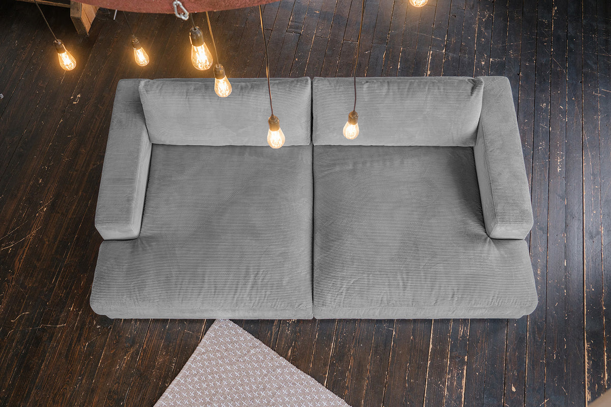 KAWOLA Big Sofa MADELINE Cord grau