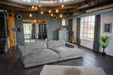 KAWOLA Big Sofa MADELINE Cord grau, 290 x 170, ohne Holztablett