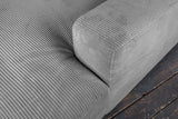 KAWOLA Big Sofa MADELINE Cord grau mit Hocker und 4 Zierkissen