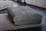 KAWOLA Big Sofa MADELINE Cord grau mit Hocker und 4 Zierkissen