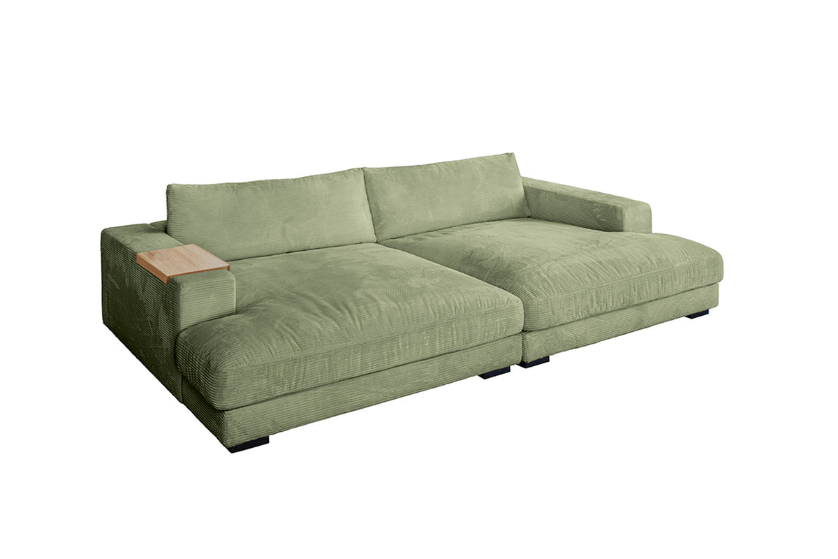 KAWOLA Big Sofa MADELINE Cord olivgrün