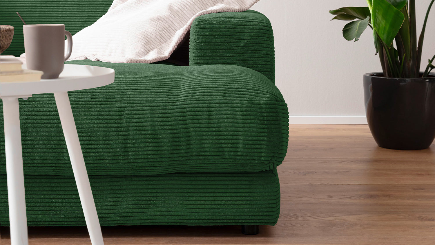 KAWOLA Big Sofa MADELINE Cord smaragd