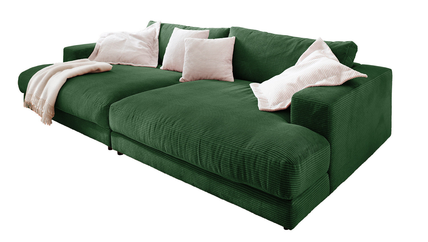 KAWOLA Big Sofa MADELINE Cord smaragd