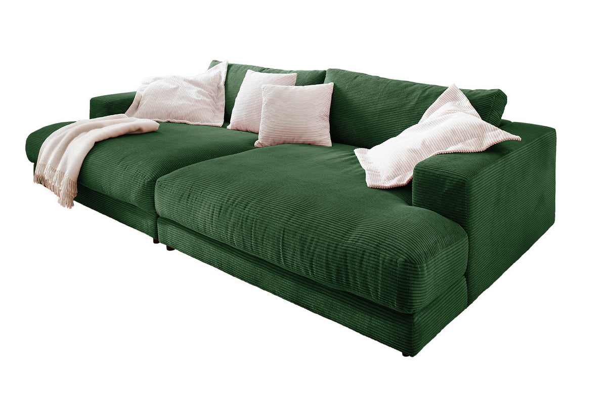 KAWOLA Big Sofa MADELINE Cord smaragd