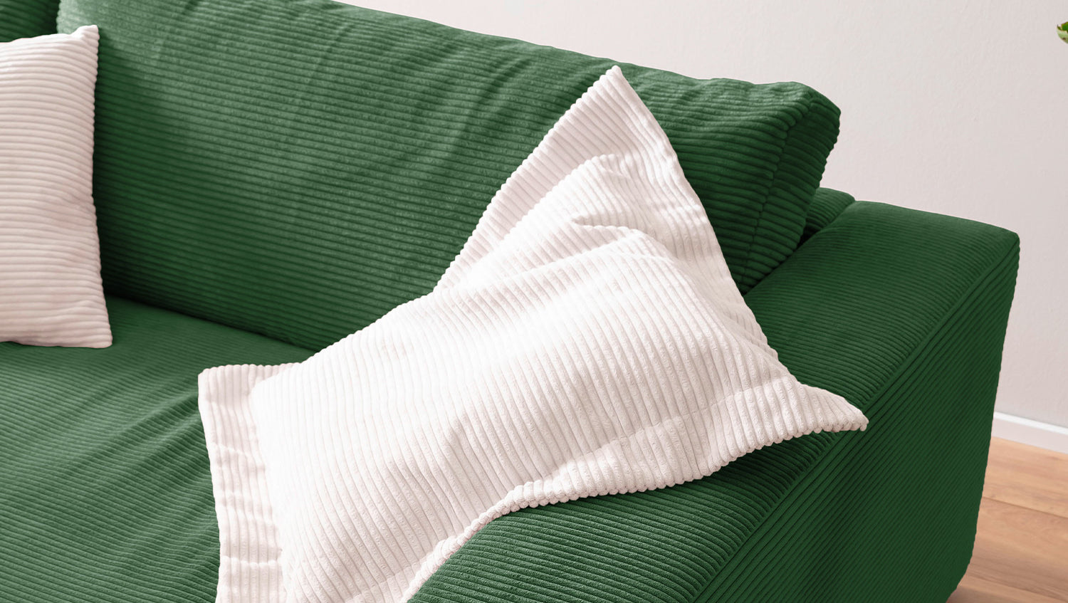 KAWOLA Big Sofa MADELINE Cord smaragd