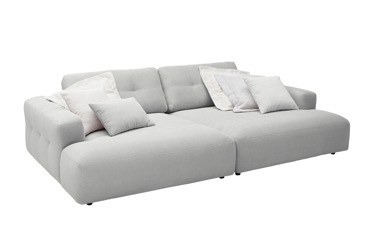 KAWOLA Big Sofa MIKA Feincord silber