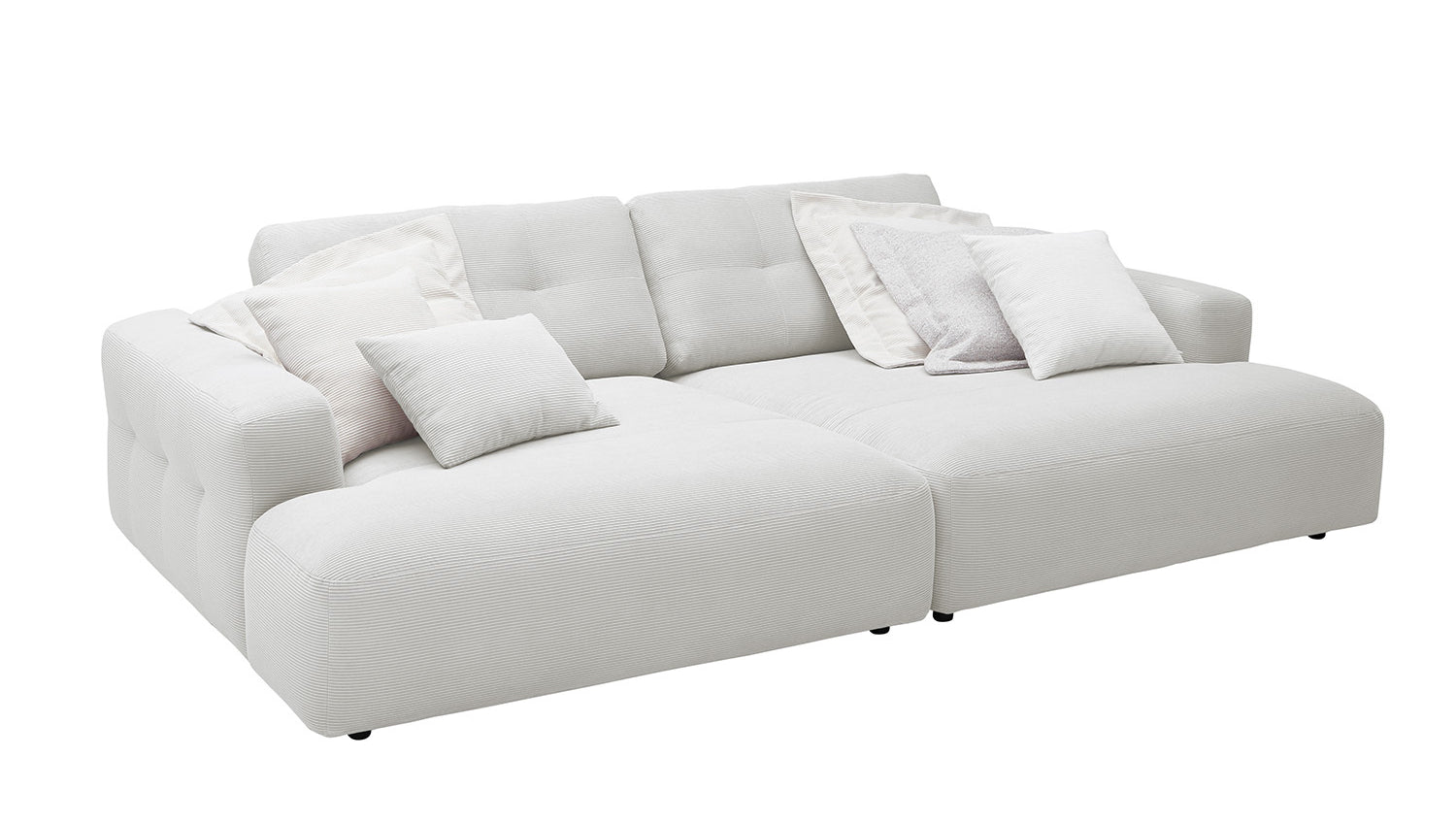 KAWOLA Big Sofa MIKA Feincord weiß