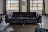 KAWOLA Big Sofa NARLA Chesterfield Sofa Velvet schwarz