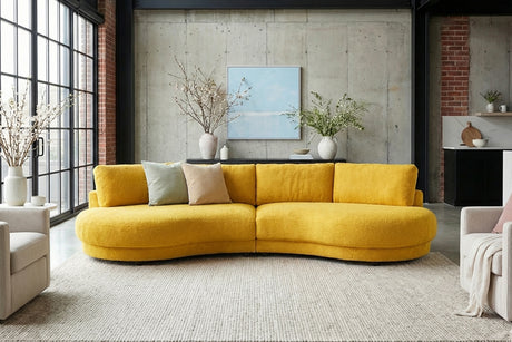 KAWOLA Big Sofa PADANA Stoff gelb
