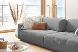 KAWOLA Big Sofa PALACE 3-Sitzer mit Sitztiefenverstellung Cord grau