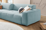KAWOLA Big Sofa PALACE 3-Sitzer mit Sitztiefenverstellung Cord hellblau