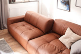 KAWOLA Big Sofa PALACE 3-Sitzer mit Sitztiefenverstellung Leder brandy