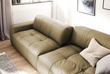 KAWOLA Big Sofa PALACE 3-Sitzer mit Sitztiefenverstellung Leder oliv