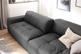 KAWOLA Big Sofa PALACE 3-Sitzer mit Sitztiefenverstellung Leder schwarz
