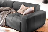 KAWOLA Big Sofa PALACE 3-Sitzer mit Sitztiefenverstellung Leder schwarz