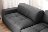 KAWOLA Big Sofa PALACE 3-Sitzer mit Sitztiefenverstellung Leder schwarz