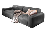 KAWOLA Big Sofa PALACE 3-Sitzer mit Sitztiefenverstellung Leder schwarz
