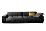 KAWOLA Big Sofa PALACE 3-Sitzer mit Sitztiefenverstellung Velvet schwarz