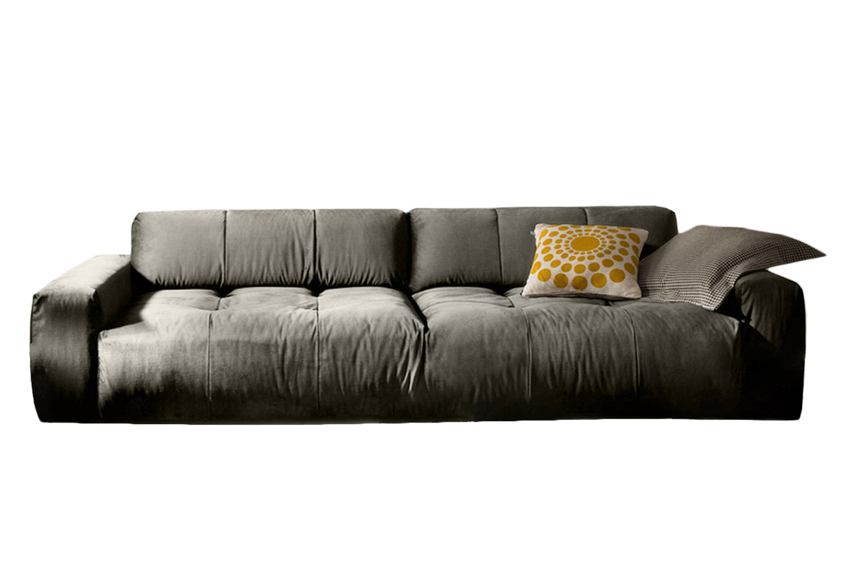 KAWOLA Big Sofa PALACE 3-Sitzer mit Sitztiefenverstellung Velvet silver
