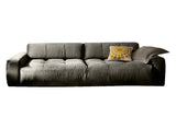 KAWOLA Big Sofa PALACE 3-Sitzer mit Sitztiefenverstellung Velvet silver