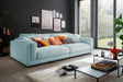 KAWOLA Big Sofa RAINA Cord hellblau, 254 x 150
