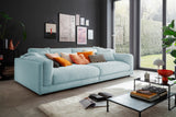 KAWOLA Big Sofa RAINA Cord hellblau, 294 x 150