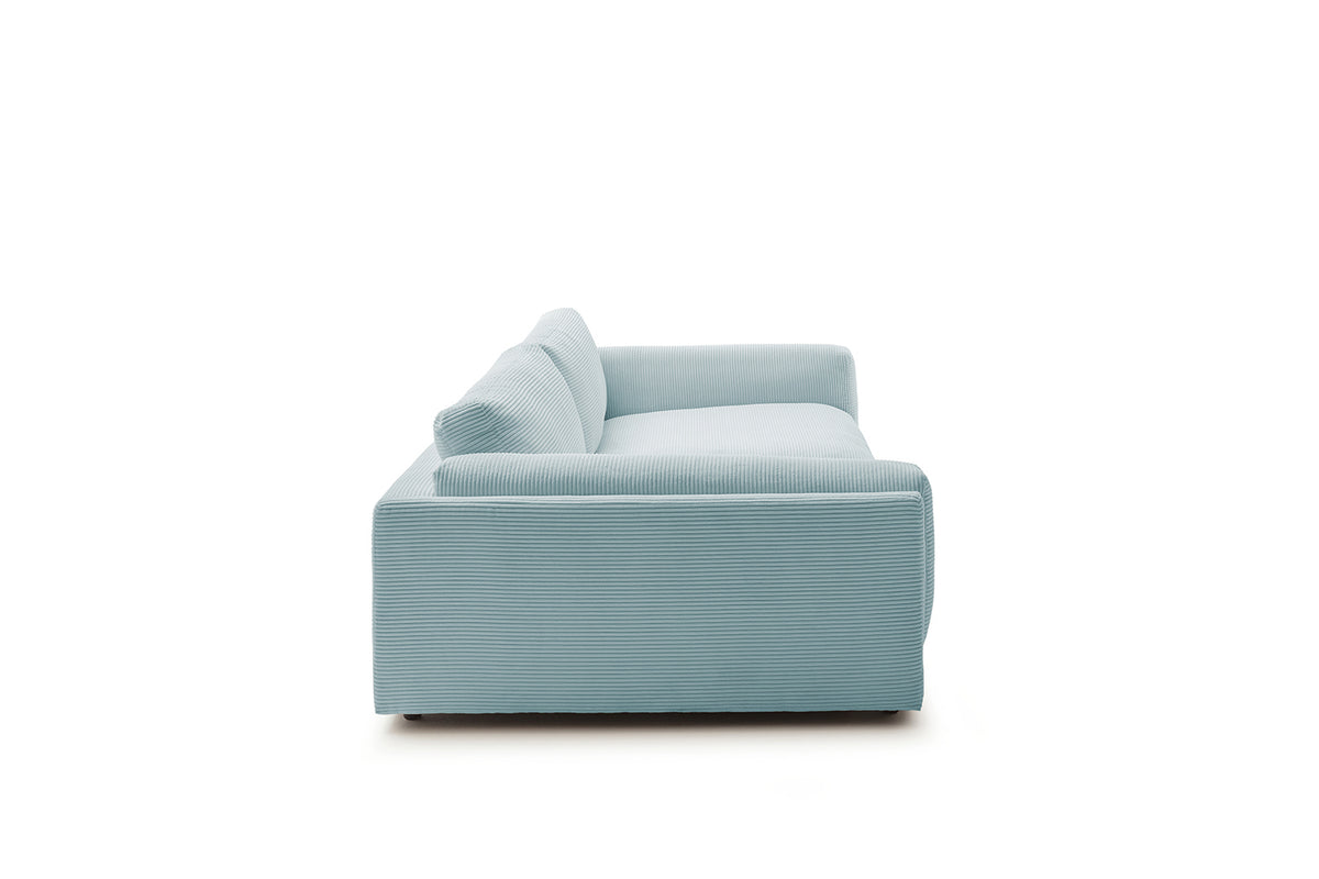 KAWOLA Big Sofa RAINA Cord hellblau