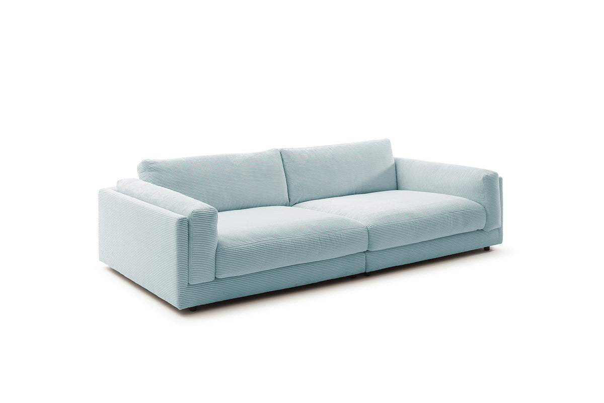 KAWOLA Big Sofa RAINA Cord hellblau