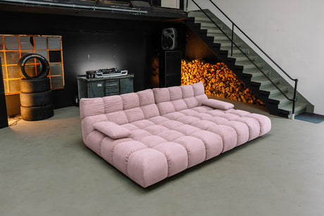 KAWOLA Big Sofa VIVIEN Feincord rosa