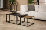 KAWOLA Couchtisch ABUNA Set 2-tlg. Metall schwarz / bronze