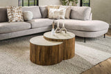 KAWOLA Couchtisch DESEADO Set 2-tlg. Keramik weiß