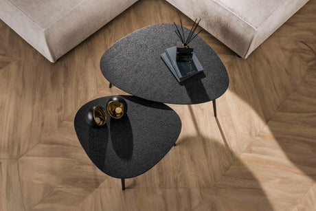 KAWOLA Couchtisch LAUCA Set 2-tlg. Metall schwarz dreieckig