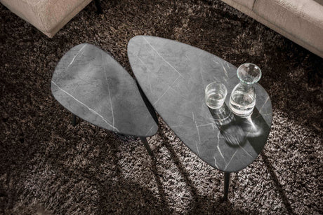 KAWOLA Couchtisch PARANA Set 2-tlg. Holz schwarz dreieckig