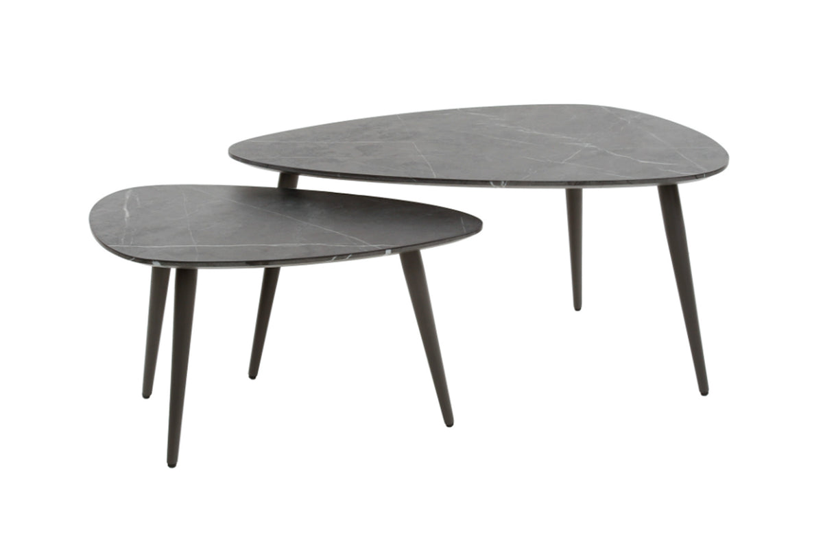 KAWOLA Couchtisch PARANA Set 2-tlg. Holz schwarz dreieckig