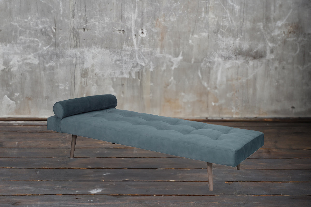 KAWOLA Daybed GRINO Liege Stoff Velvet petrol