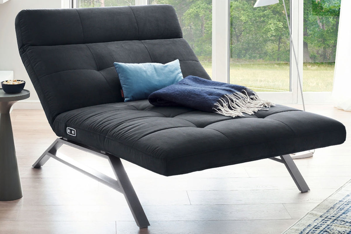 KAWOLA Doppelliege AMERIVA Relaxliege Maxi Velvet schwarz
