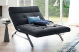 KAWOLA Doppelliege AMERIVA Relaxliege Maxi Velvet schwarz, Silber