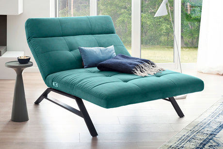 KAWOLA Doppelliege AMERIVA Relaxliege Maxi Velvet smaragd, Schwarz