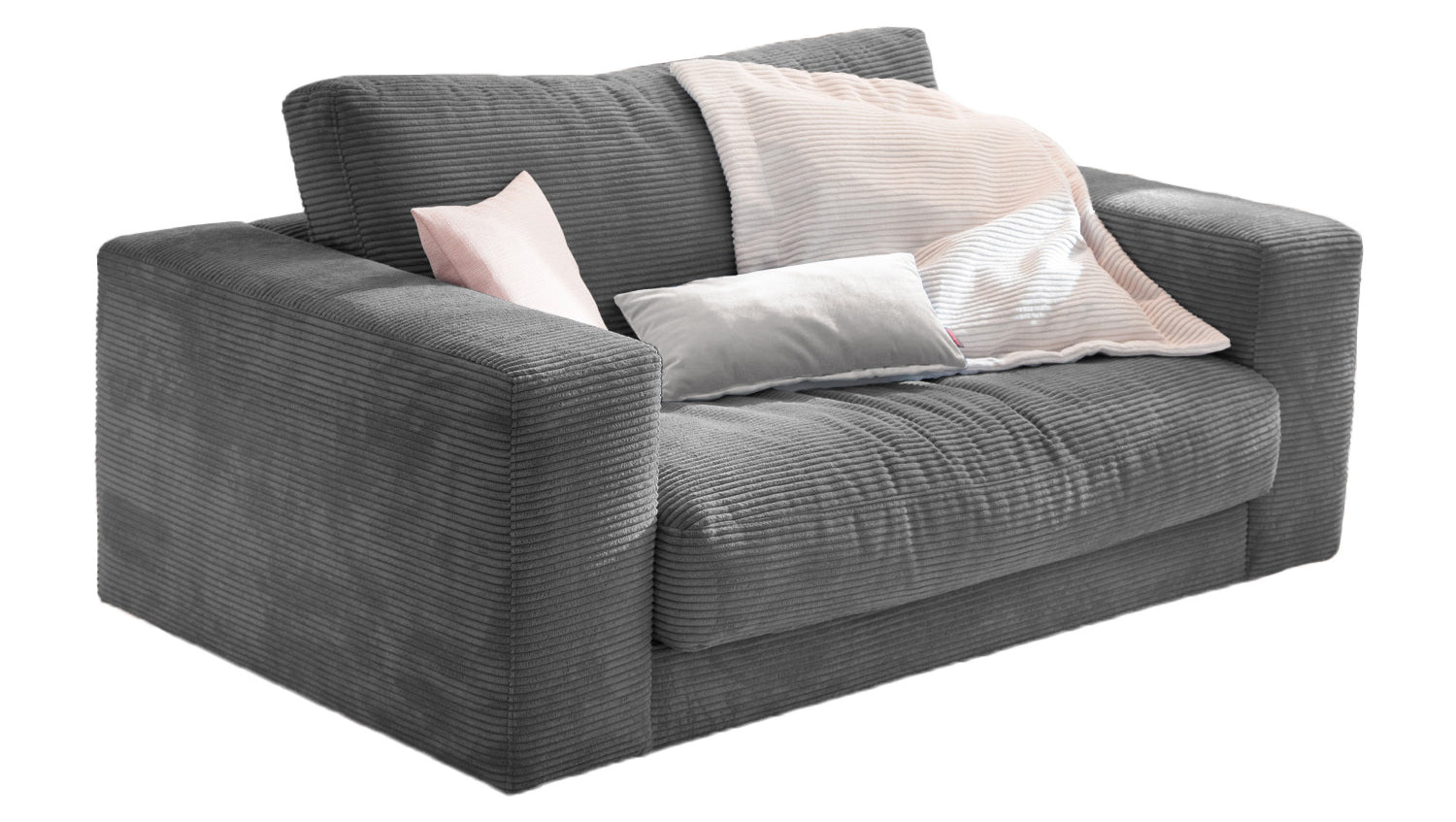KAWOLA Doppelsessel MADELINE Loveseat Cord grau