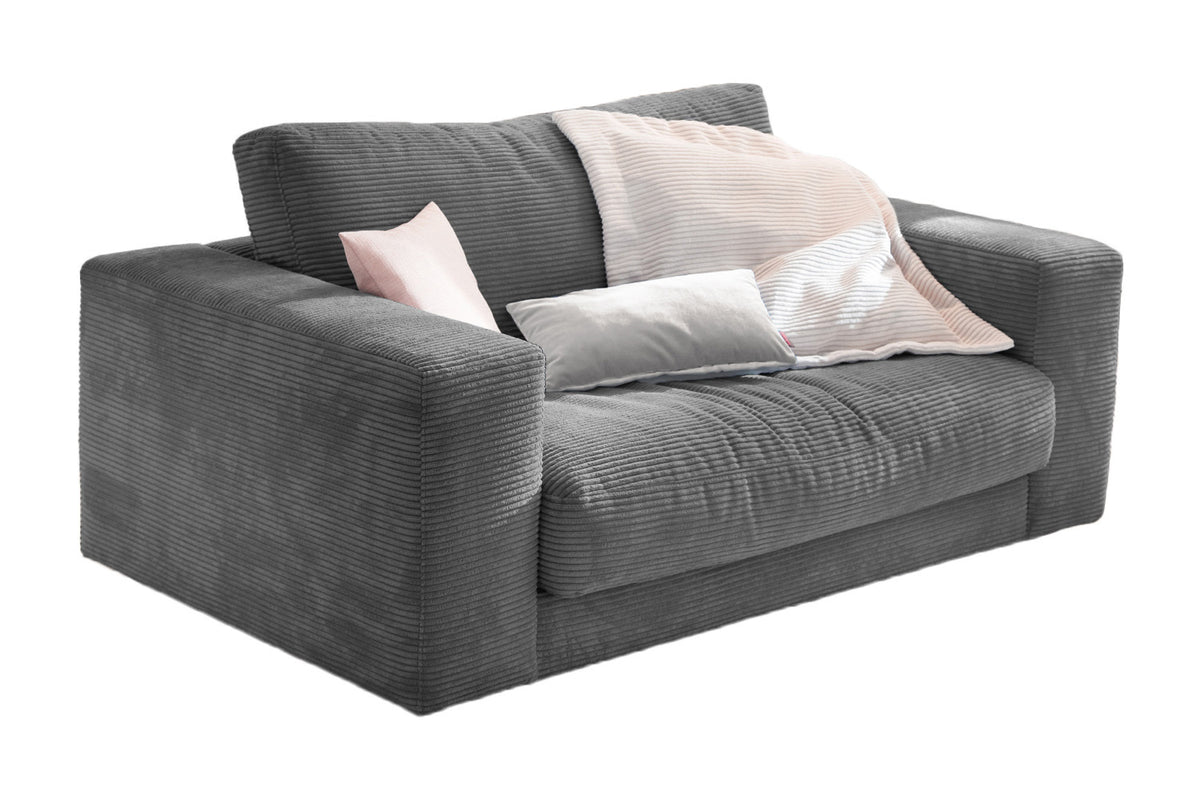 KAWOLA Doppelsessel MADELINE Loveseat Cord grau