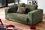 KAWOLA Doppelsessel MADELINE Loveseat Cord olivgrün