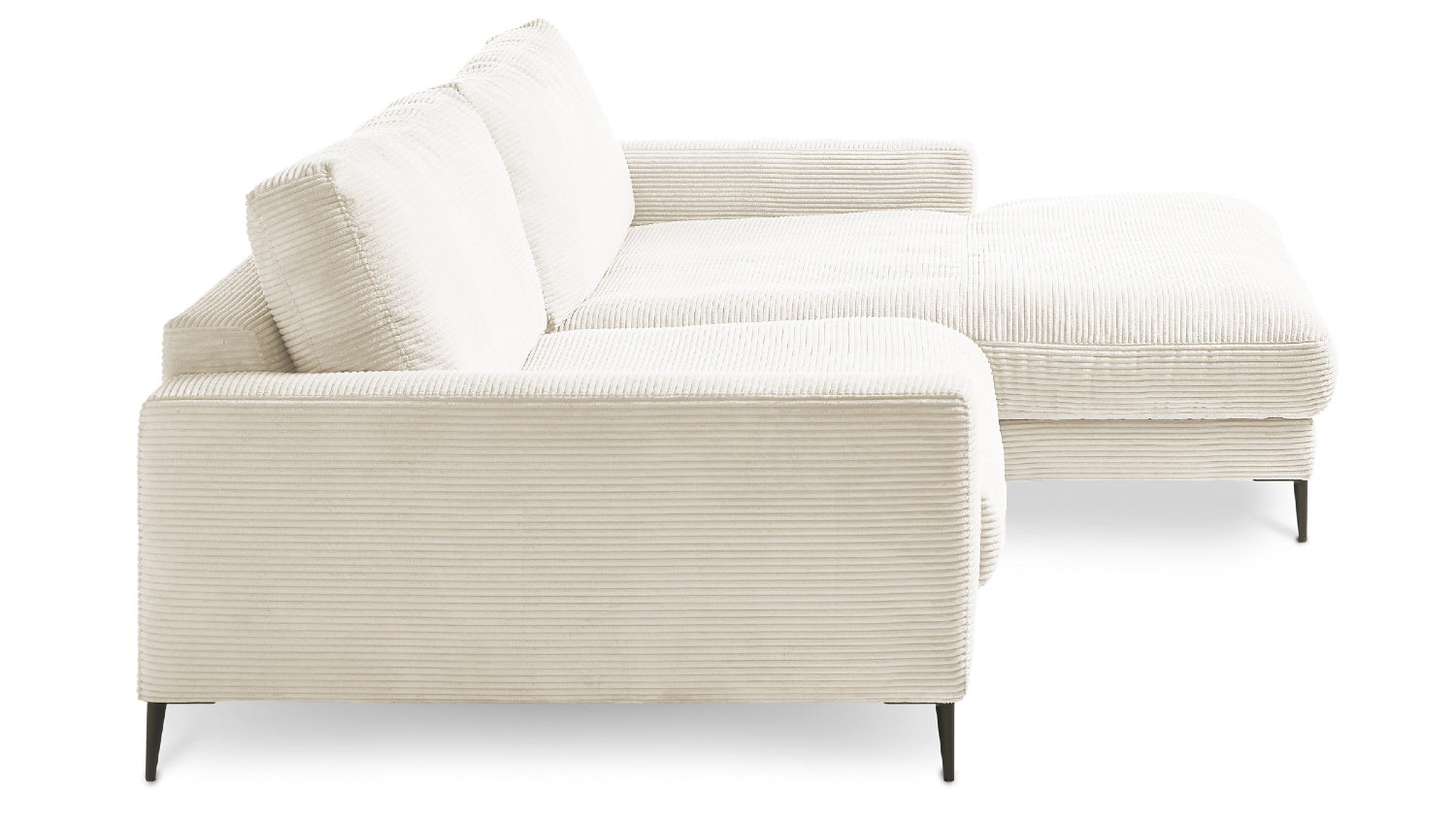 KAWOLA Ecksofa CARA Sofa Cord cremeweiß