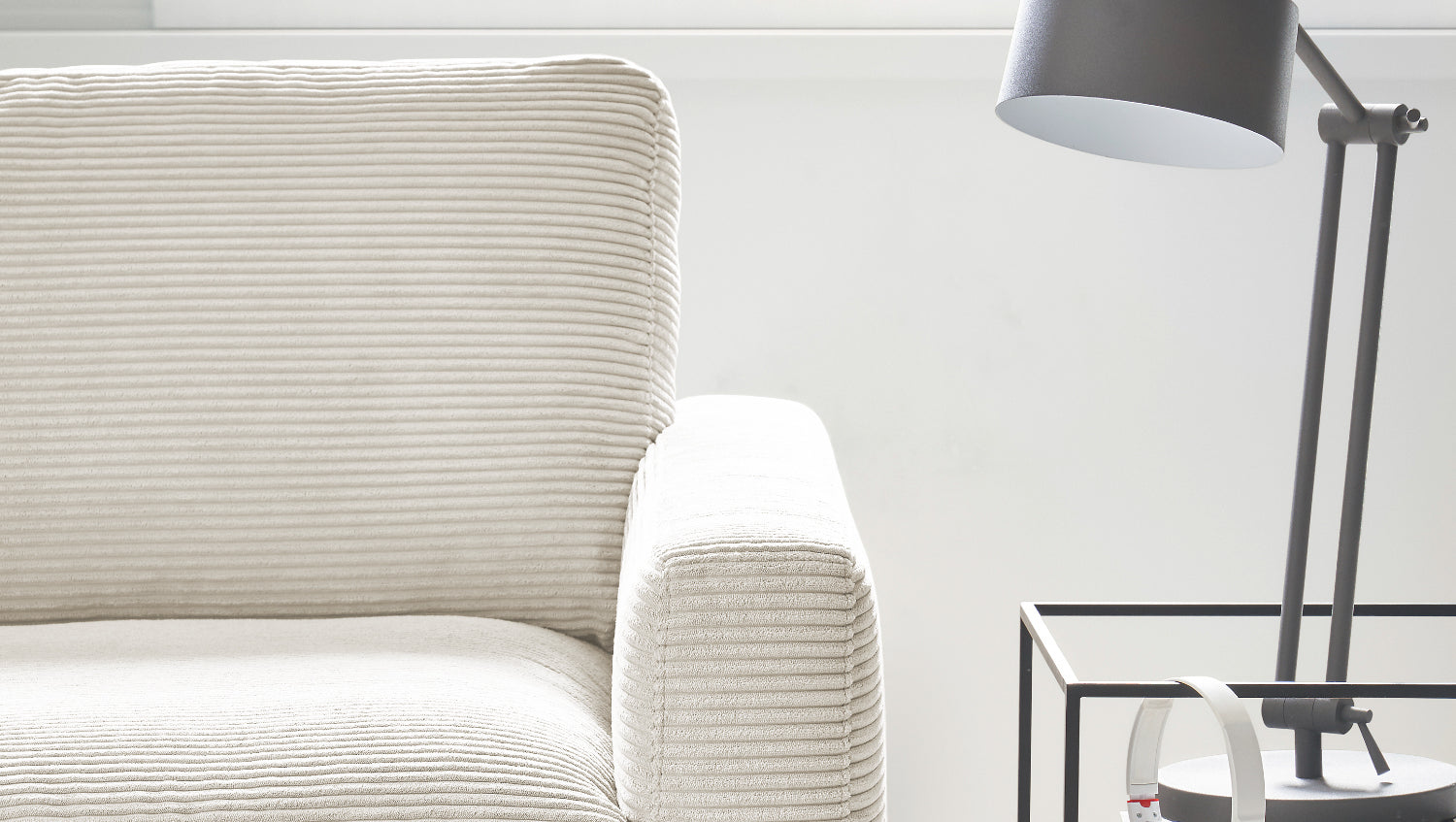 KAWOLA Ecksofa CARA Sofa Cord cremeweiß